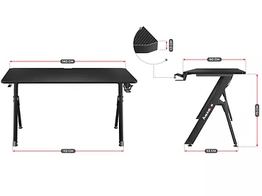 Huzaro biurko gamingowe Hero 2.8 czarne