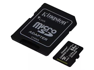 Kingston Karta pamięci microSD 64GB Canvas Select Plus 100MB/s Adapter