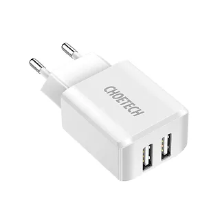 CHOETECH C0030 White Ładowarka sieciowa 2xUSB 2.2A 12W