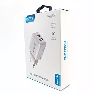 CHOETECH C0030 White Ładowarka sieciowa 2xUSB 2.2A 12W