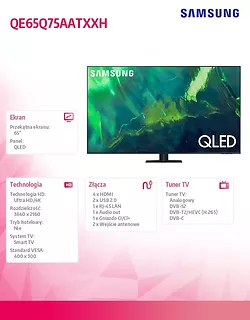 Samsung Telewizor QLED 65 cali QE65Q75AATXXH