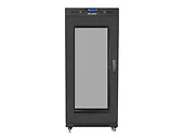 Lanberg Szafa instalacyjna RACK stojąca 19 15U 800X1000 czarna drzwi perforowane LCD( FLAT PACK)