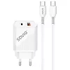 Ładowarka sieciowa + kabel Quick Charge, Power Delivery 3.0 18W SAVIO LA-05