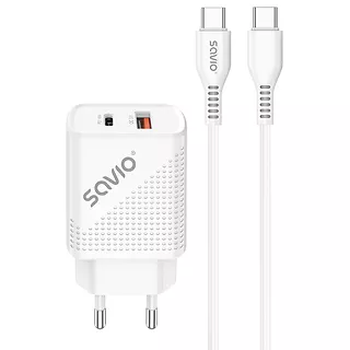 Ładowarka sieciowa + kabel Quick Charge, Power Delivery 3.0 18W SAVIO LA-05