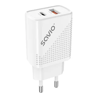 Ładowarka sieciowa + kabel Quick Charge, Power Delivery 3.0 18W SAVIO LA-05