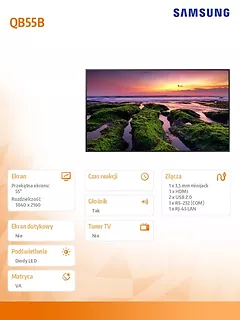 Samsung Monitor wielkoformatowy 55 cali QB55B LH55QBBEBGCXEN