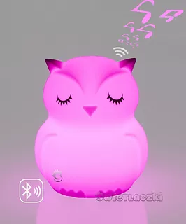 Mesmed Lampka silikonowa zmieniająca kolory z głośnikiem Bluetooth Świetlaczek Sówka HU HU