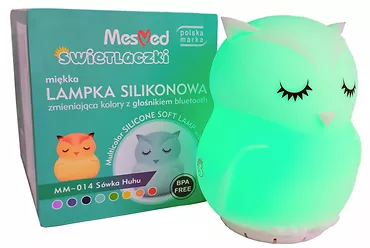 Mesmed Lampka silikonowa zmieniająca kolory z głośnikiem Bluetooth Świetlaczek Sówka HU HU