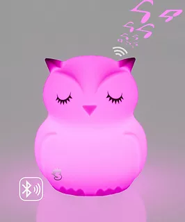 Mesmed Lampka silikonowa zmieniająca kolory z głośnikiem Bluetooth Świetlaczek Sówka HU HU