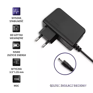 Qoltec Zasilacz wtyczkowy 15W | 5V | 3A | 3.5*1.35