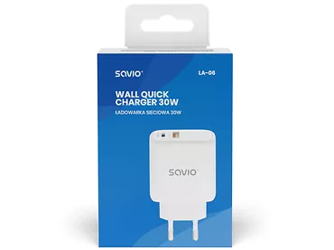 SAVIO LA-06 Ładowarka sieciowa 30W Quick Charge, Power Delivery 3.0