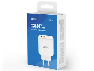 SAVIO LA-06 Ładowarka sieciowa 30W Quick Charge, Power Delivery 3.0