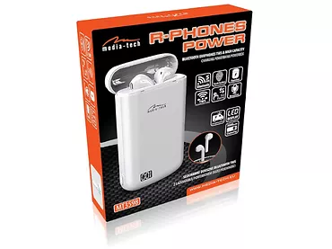 Słuchawki bezprzewodowe z Powerbankiem Media-Tech R-PHONES POWER MT3598 Białe