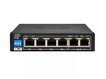 Switch PoE niezarządzalny 6-portowy, Gigabitowy - BCS Basic