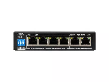 Switch PoE niezarządzalny 6-portowy, Gigabitowy - BCS Basic