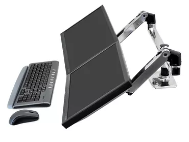 Ergotron LX Dual dwu ramienny uchwyt biurkowy na dwa monitory (polerowane aluminium)
