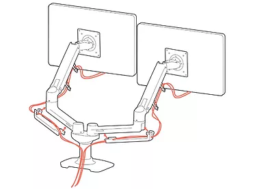 Ergotron LX Dual dwu ramienny uchwyt biurkowy na dwa monitory (biały)