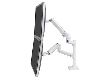 Ergotron LX Dual Stacking Arm uchwyt biurkowy na dwa monitory z wysokim punktem montazowym (biały)