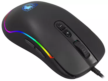 Mysz gamingowa Sades Revolver RGB czarno-niebieska