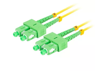 Lanberg Patchcord światłowodowy Sm Sc/Apc-Sc/Apc Duplex 3.0mm 2m żółty