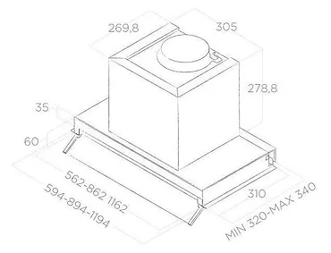 Elica Okap BOXIN LUX LX/IX/A/90