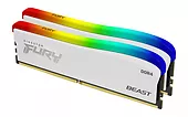 Kingston Pamięć DDR4 Fury Beast RGB 32GB(2*16GB)/3200 CL16 biała