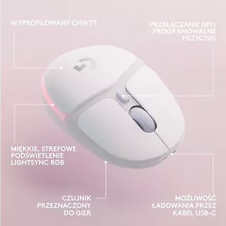 Logitech Myszka bezprzewodowa gamingowa G705 Off-White