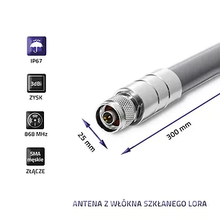 Qoltec Antena LoRa | 3dBi | Zewnętrzna