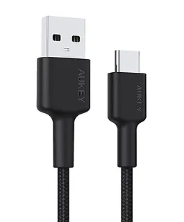 AUKEY CB-CA2 OEM Kabel nylonowy Quick Charge USB C-USB A | FCP | AFC | 2m | 5 Gbps | 3A | 60W PD | 20V