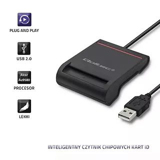 Qoltec Inteligentny czytnik chipowych kart ID | USB2.0 | Plug&play