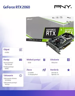 PNY Karta graficzna GeForce RTX 2060 12GB DUAL FAN