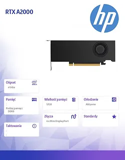 HP Inc. Karta graficzna NVIDIA RTX A2000 12GB 4MDP GFX    5Z7D9AA