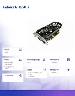 AFOX Karta graficzna - Geforce GTX750Ti 2GB GDDR5 128Bit DVI HDMI VGA Dual Fan V8