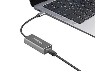 Natec Karta sieciowa Cricket USB-C 3.1 - RJ-45 1Gb na kablu