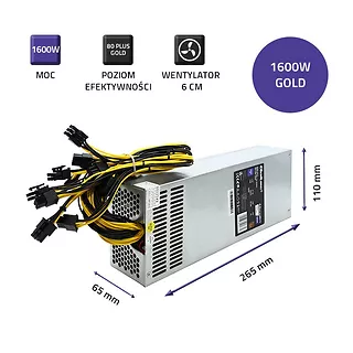 Qoltec Zestaw zasilacz PCI-E Smart 1600W + ATX SilentLine 350W