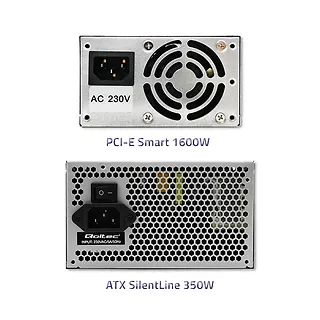 Qoltec Zestaw zasilacz PCI-E Smart 1600W + ATX SilentLine 350W