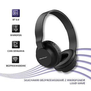 Qoltec Słuchawki bezprzewodowe z mikrofonem | BT 5.0 JL | Czarne