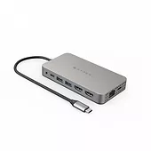 HyperDrive Hub Hyper HD Dual HDMI 10-in-1 2x 4K HDMI, USB-C 100W Power Delivery, Micro SD, SD, Gigabit Ethernet, AudioJack