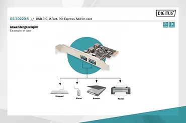 Digitus Kontroler USB 3.0 PCIe, 2x USB 3.0, Low Profile, Chipset UPD720202