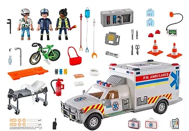 Playmobil Zestaw figurek City Action 70936 Ambulans pogotowia ratunkowego: US Ambulance