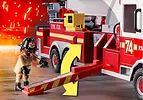 Playmobil Zestaw figurek City Action 70935 Wóz strażacki: US Tower Ladder