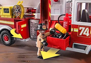 Playmobil Zestaw figurek City Action 70935 Wóz strażacki: US Tower Ladder