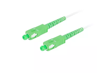 Lanberg Patchcord światłowodowy Sm Sc/Apc-Sc/Apc Simplex 3.0mm 15M biały