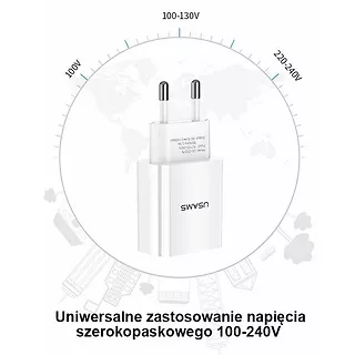 USAMS Ładowarka sieciowa T18 1xUSB 2,1A Head