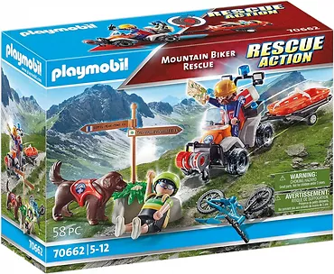 Playmobil Zestaw figurek Rescue Action 70662 Ratownik górski z rowerzystą