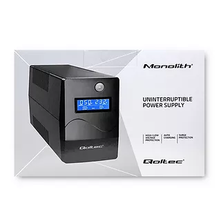 Qoltec Zasilacz awaryjny UPS | Monolith | 1000VA | 600W | LCD | USB |   RJ45