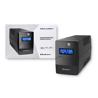 Qoltec Zasilacz awaryjny UPS | Monolith | 850VA | 480W | LCD | USB |    RJ45