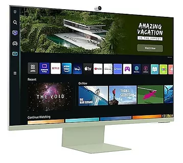 Samsung Monitor 32 cale LS32BM80GUUXEN VA 3840x2160 UHD 16:9 1xMicro HDMI/1xUSB-C+1xUSB-C (65W) 4 ms (GTG) HAS Webcam głośniki płaski zielony SMART