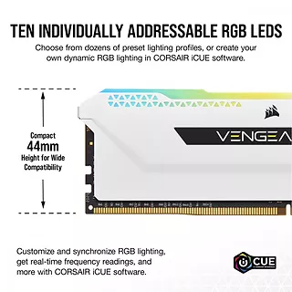 Corsair Pamięć DDR4 Vengeance RGB PRO SL 32GB/3200(2*16GB) biały