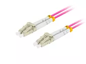 Lanberg Patchcord światłowodowy Mm Lc/Upc-Lc/Upc Duplex 3.0mm 10m fioletowy